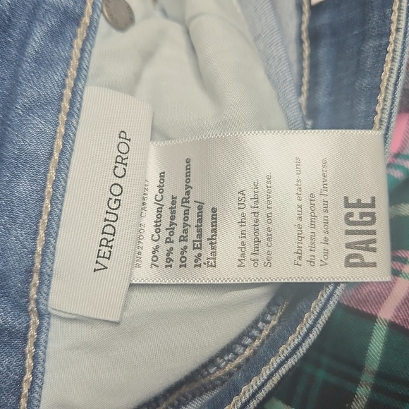 PAIGE VERDUGO CROP Skinny Jeans Size 31 EUC - Picture 5 of 5